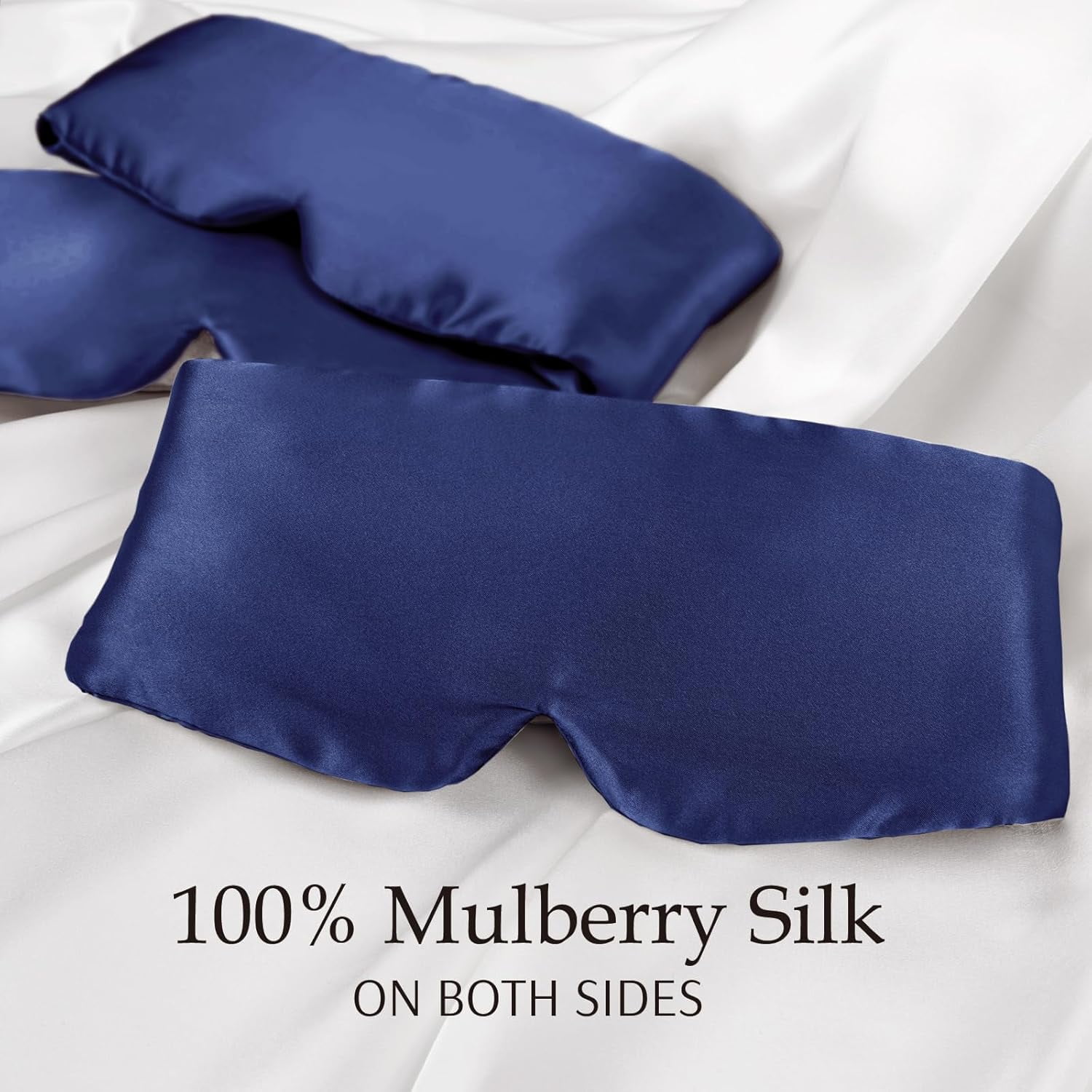 100% Mulberry Silk Sleep Mask Eye Mask for Man and Woman with Adjustable Headband, Full Size Large Sleep Mask & Blindfold for Total Blackout for All Night Sleep, Travel & Nap- Light Plum