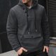 thumbnail image 1 of pstuiky camisa de manga larga para hombre, Sudadera con capucha y bolsillo de manga larga para hombre, informal, con botones y colores sólidos camisetas de hombre xxl, 1 of 9