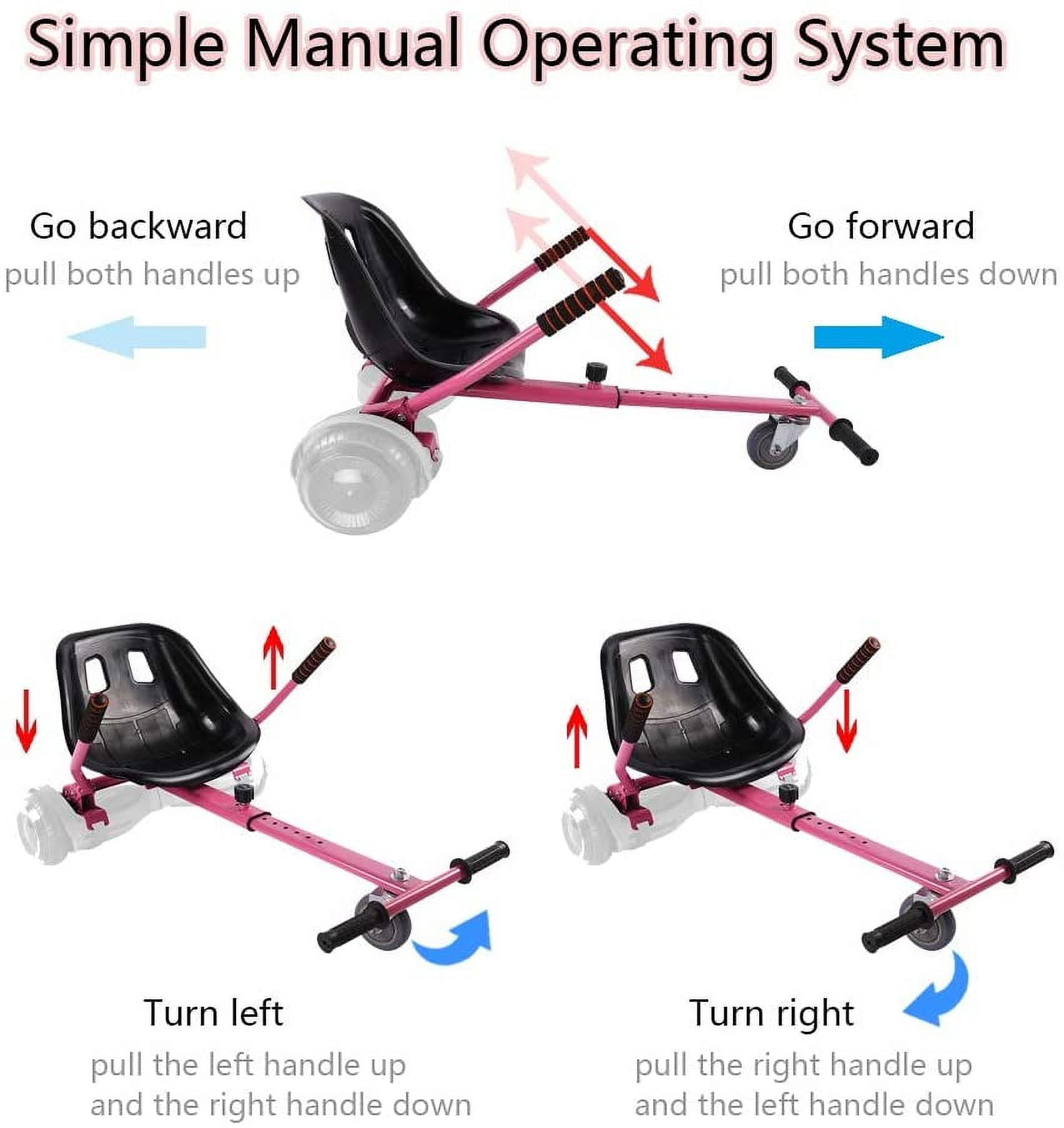 All In One Hover Cart Attachment For Hoverboard - Transform your Hoverboard into a Go Kart with Hovercart - Pink