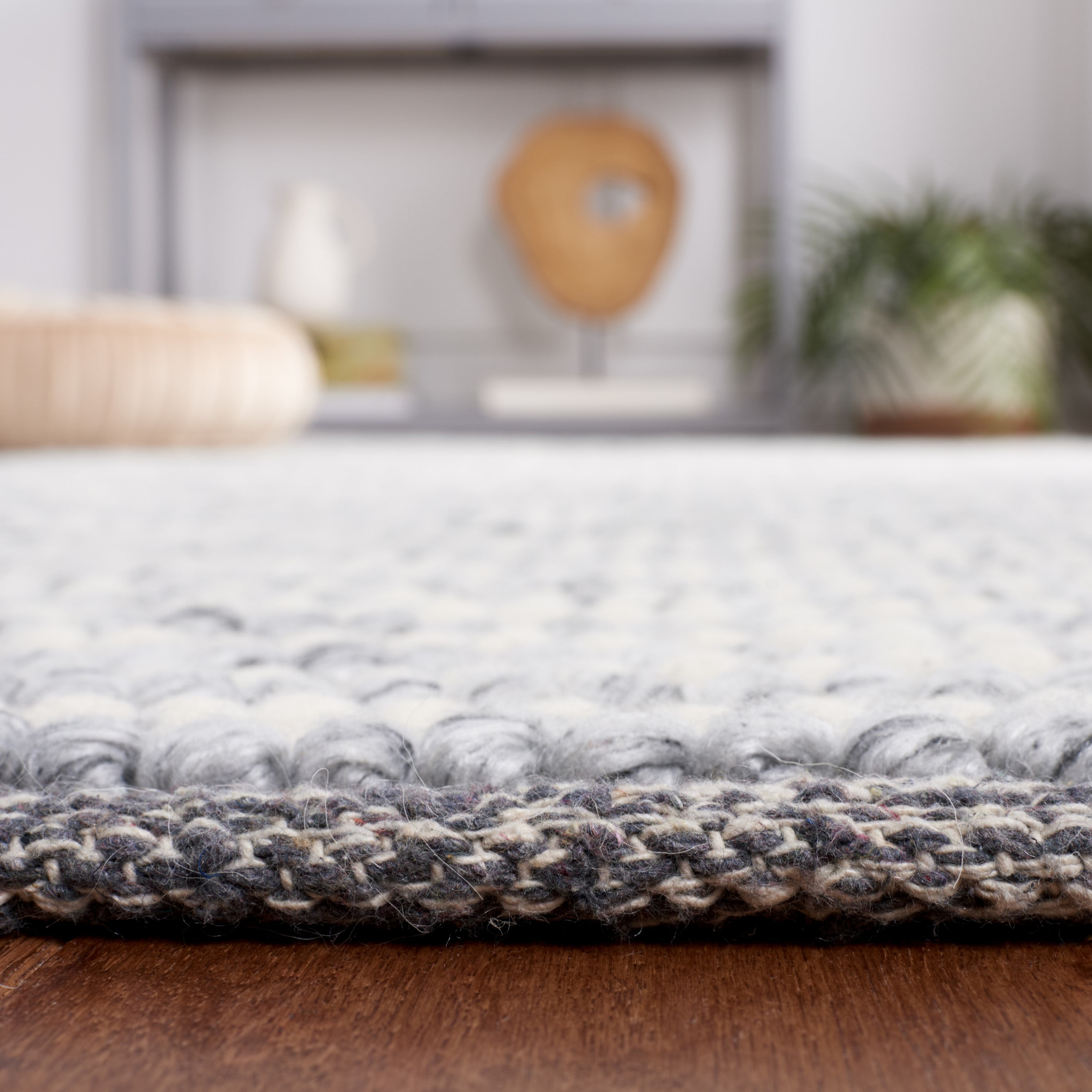 SAFAVIEH Martha Stewart Natura Striped Area Rug, Ivory/Grey, 5' x 8'