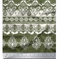thumbnail image 3 of Soimoi Moss Georgette Fabric Artistic Flower Panel Print Fabric by The Yard 42 Inch Wide, 3 of 3