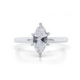 thumbnail image 2 of AFFY Marquise White Cubic Zirconia Solitaire Engagement Ring for Women 14K White Gold over Silver-9, 2 of 6