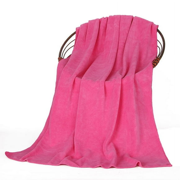 Zhuge Toallas de baño de fibra ultrafina, multiusos: baño, fitness, ducha, deportes, se adaptan a diversas situaciones. 90 x 198 cm (rosa oscuro).