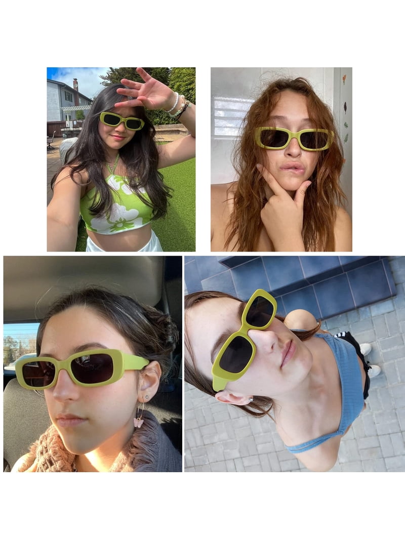 ManYmbyan 4 Pieces Retro Vintage Sunglasses Small Square 