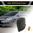 thumbnail image 2 of Unique Bargains Gear Shift Knob Cover Car Stick Shifting Handle Protector for Honda Civic 2016-2021 Black Brown Faux Leather, 2 of 6