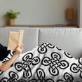 thumbnail image 3 of Celtic Soft Flannel Fleece Throw Blanket, Old-Fashion Irish Knot Motifs in Symmetric Regular Design European Culture Theme, Cozy Plush for Indoor and Outdoor Use, 60" x 80", Black White, by Ambesonne, 3 of 5