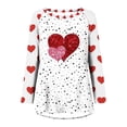 thumbnail image 4 of Diufon Hauts de la Saint-Valentin pour Femmes Manches Longues Col Rond Chandail Chemise Tendance Mignonne Robe Imprimée à Sequins Blouse, 4 of 4