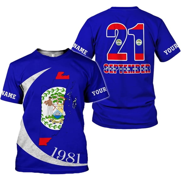 Personalized Belize Shirt Coat of Arms of Belize Flag Shirts Belizean Country Flag Gift T-Shirt Belizean Shirt S-5XL (S)