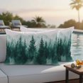 thumbnail image 4 of Green Ombre Forest Outdoor Waterproof Pillow Covers, Abstract Art Watercolor Tree Decorative Rectangle Throw Pillowcase Sofa Cushion Sham for Patio/Couch/Chair, 20"x12" 2 Pack, 4 of 8