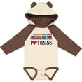 thumbnail image 3 of Inktastic I Love Trains Boys or Girls Long Sleeve Baby Bodysuit, 3 of 5