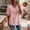 190#Pink, variant on Cotton Linen Tops for Women Short Sleeve V Neck T Shirts Casual Loose Pullover Top 2026 Summer Beach Vacation Clothes Cyan 2XL