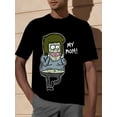 thumbnail image 6 of Regular Show "My Mom!" Graphic T-Shirt Funny Men's Short Sleeve Tee with Black Color and Humorous Muscle Man Design Collection 338145, 6 of 10