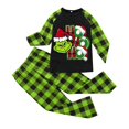 thumbnail image 2 of Conjuntos de pijamas navideños familiares a juego Grinch 2024, pijama de Grinch con parte superior y pantalones de pijama a cuadros, pijama de Grinch para niños y adultos para la familia, 10 Años, 2 of 4