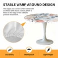 thumbnail image 6 of Spring Flower Leaves Elastic Fitted Round Table Cover Floral Berries Plant Waterproof Outdoor Tablecloth for Holiday Party, Picnic, Patio & Dining Fits Tables Up to 36"-44", 6 of 8