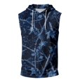 thumbnail image 4 of Havenx Hooded Tank Tops for Men Sleeveless Drawstring Hoodie with Pockets Camouflage Print Shirt Workout Bodybuilding Athletic Gym Sports Muscle Activewear,Blue L, 4 of 5
