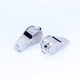 thumbnail image 2 of Paquete de 6 silbatos de árbitro de acero inoxidable con cordones, silbato deportivo de metal para fútbol, fútbol, baloncesto, deportes escolares, sonido nítido, ligero 10 g, 4,5 cm de longitud, 2 of 5