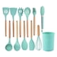 thumbnail image 1 of Cocina Herramientas de cocina Conjunto Manejo de silicona Manejo de madera Pincel de aceite Spaghetti Garra Hornear Cocina Accesorios de utensilios de cocina Luz verde 12 piezas sidaley HA028300-02, 1 of 7