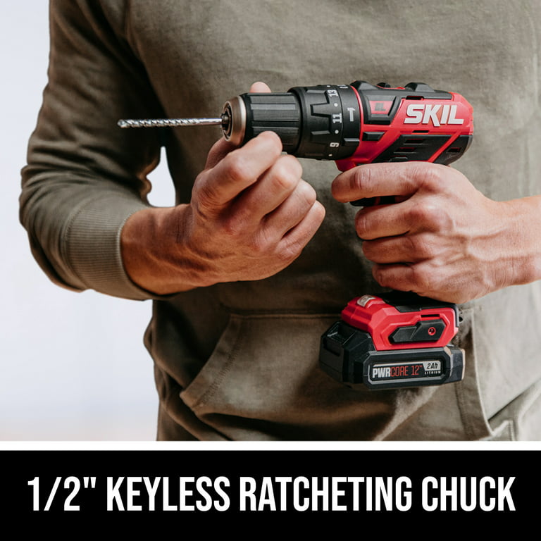 SKIL PWR Core 12™ Brushless 12-Volt 1/2'' Hammer Drill with 2.0Ah PWR  ASSIST™ Battery and PWR JUMP™ Charger 