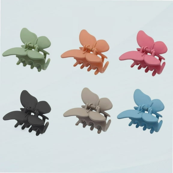 Medium Butterfly Hair Claw Clips 6 Pcs, 2.3 in Matte Non-slip Strong Grip Butterfly Hair Claw Clip, Hair Accessories for Girls and Women