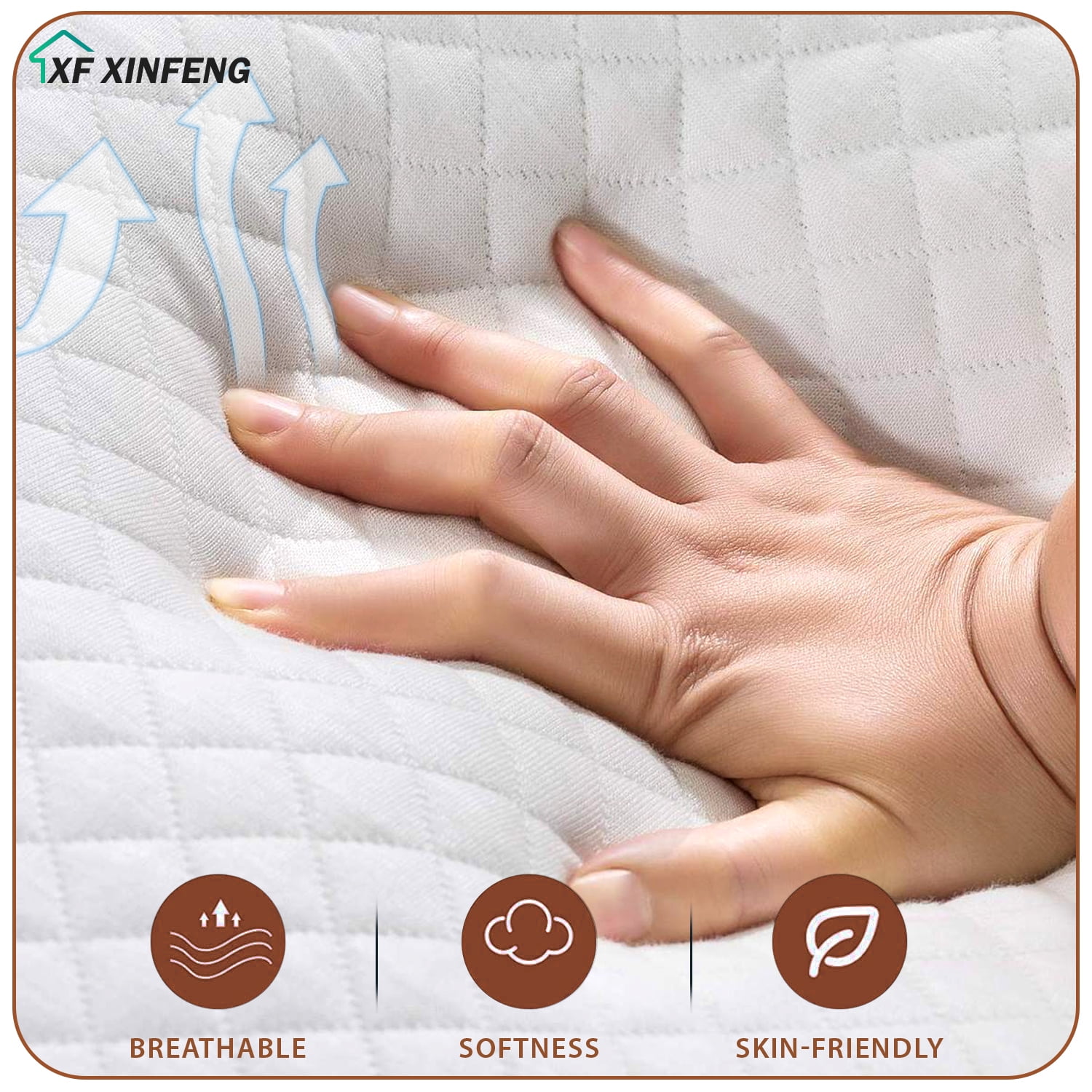XF XINFENG 5" Twin  Memory Foam Mattress Fiberglass Free Single Medium Comfort Sleep & Comfy Support, White,Twin