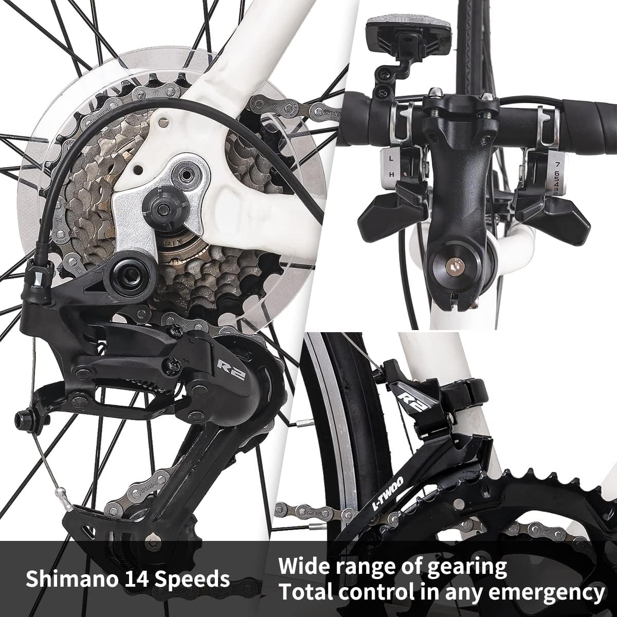 Hiland Road Bike,Shimano 14 Speeds,Light Weight Aluminum Frame,700C Racing Bike for Men - image 4 of 7