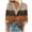 #155-Brown, variant on Cutuoiiu Women's Loose Hollowed-out Decorated V-neck 3/4 Sleeve Cozy Shirts Gifts