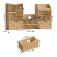 thumbnail image 4 of Homfa Kids Bookcase with Reading Nook, 75" W Kids Toy Storage Organizer with 2 Drawers, Kid Bench for Playroom Kids Room Living Room, Natural, 4 of 7