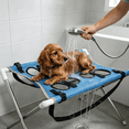 thumbnail image 5 of Pet Grooming Hammock, 8-Hole Polyester Mesh for Small Dog Cat Bath Heavy-Duty Pet Bath Stool for Small & Medium Dogs, Joint Support & Restraint, 5 of 5