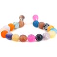 thumbnail image 1 of Angelstones Perles Rondes en Agate Multicolore 10mm Faites à la Main avec Pompons en Macramé Tressé Réglables Bracelets Chakra Reiki 7-9 Pouces Unisexe, 1 of 2