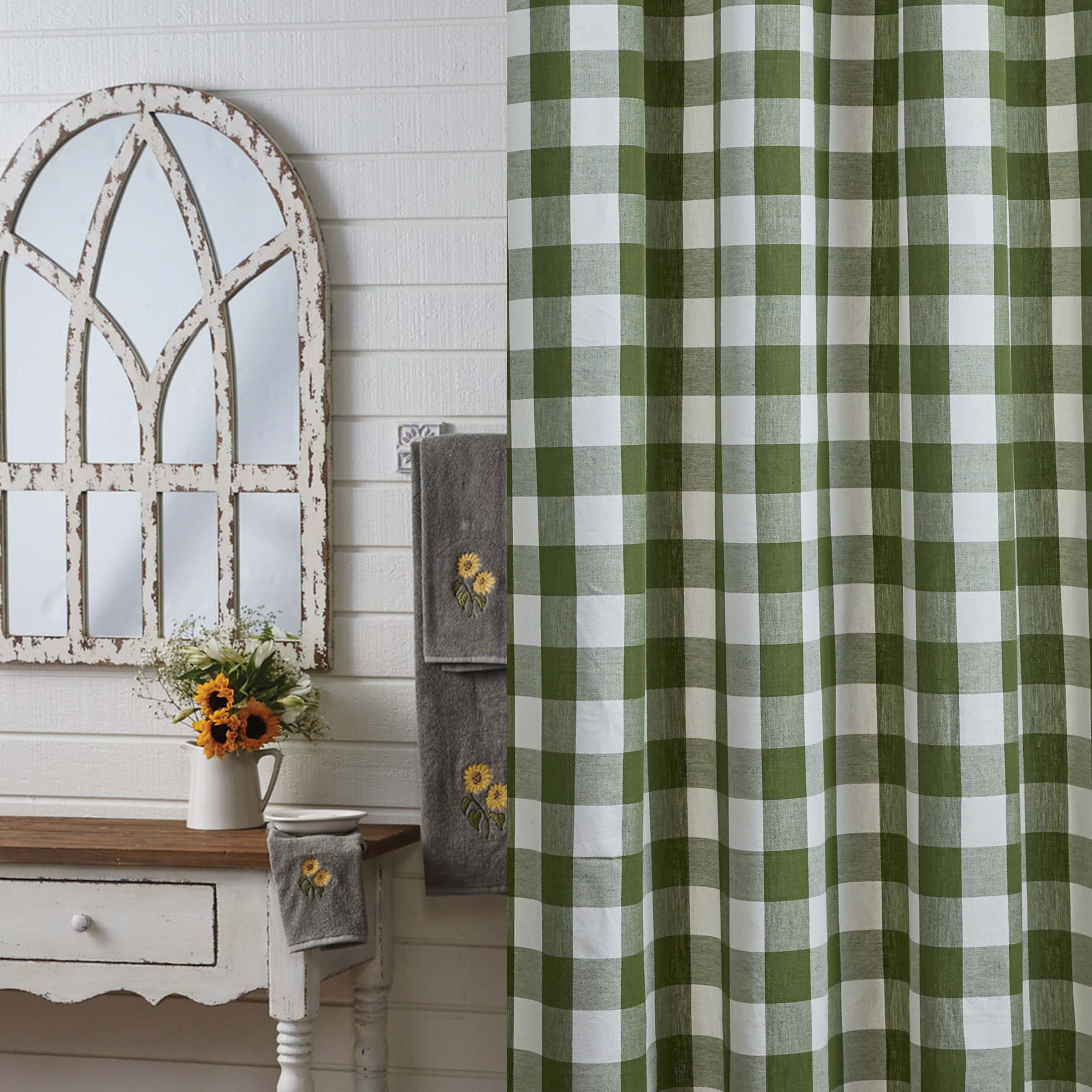 Park Designs Buffalo Check Shower Curtain  - Sage