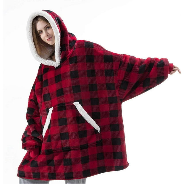 Sudadera con capucha extragrande de forro polar, cómoda, larga y esponjosa, para mujeres, hombres y adultos.