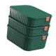 thumbnail image 5 of Caja organizadora de 3 compartimentos para el hogar con tapas, apilable, organizador de ropa y corbatas Verde, 5 of 9
