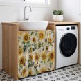 thumbnail image 3 of Farmhouse Sunflower Cabinet Curtain 35"Wx35"L, Dustproof Under Sink Skirt with Self Adhesive Tape, Retro Summer Botanical Cabinet Curtain Cover for Kitchen Sink, Bathroom Vanity, Laundry Room, 3 of 9
