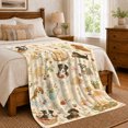 thumbnail image 6 of Adorable Puppy Garden Illustration Cream, Playful Pet Portrait Pattern, Warm Flannel Blanket for Living Room and Reading Nook, Dog Lovers Friendship Gift, Pet Lover Home Decor, 6 of 7