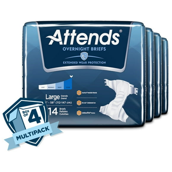Attends Briefs with Overnight Protection - Medium - Case of 72pc