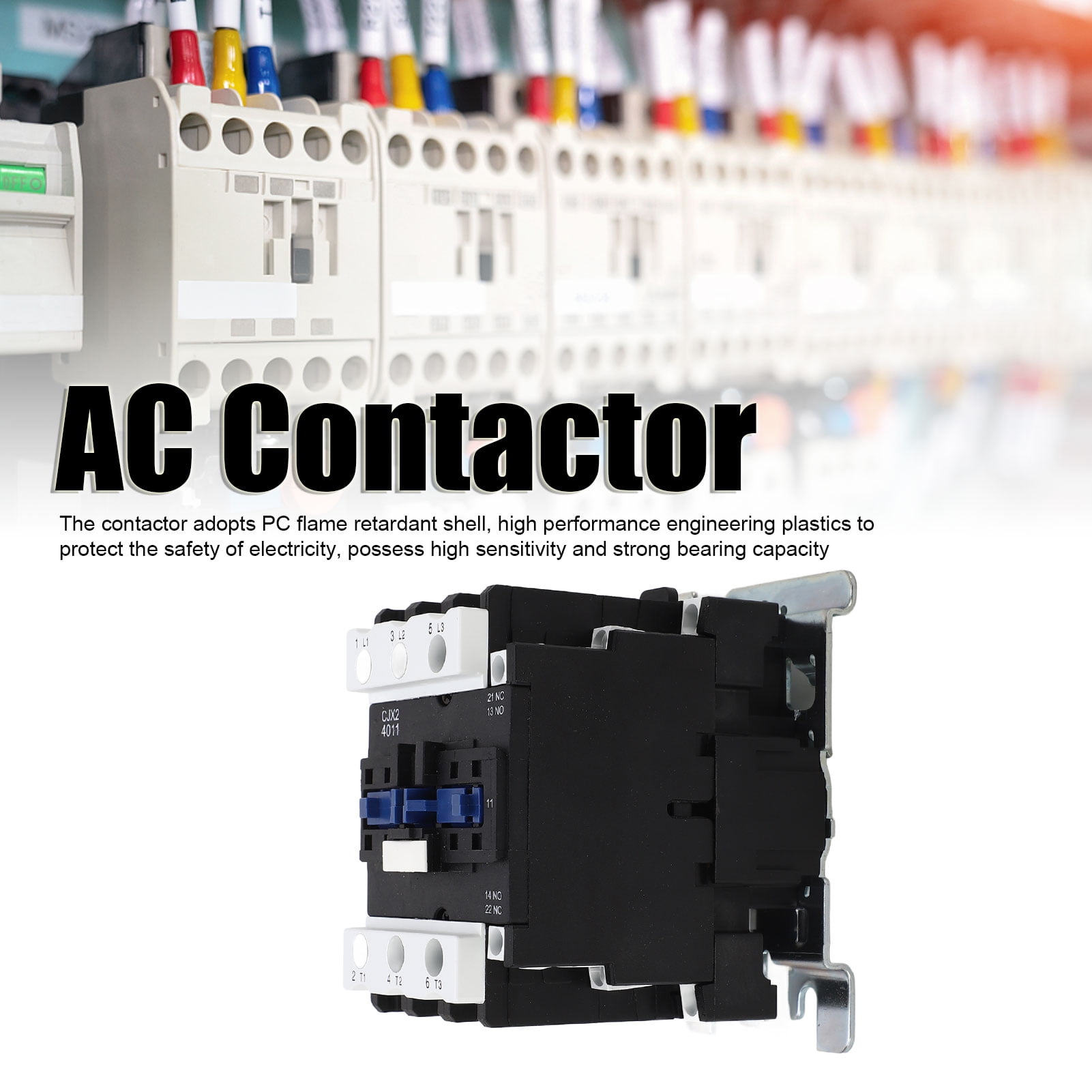 Contactor Assembly Motor Controller AC Contactor 220V 3P 1NO 1NC Auxiliary 3NO Main Rail Mount Silver ...