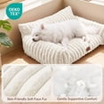 thumbnail image 4 of Exclusivo Mezcla Sofa Pet Bed with Raised Backrest for Small Dogs, 20"x16" Cozy Plush Cord Couch Dog Bed, Removable Washable Cover, Ivory, 4 of 6