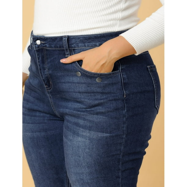 Orinda Stretchy Rise Jeans Legging Agnes Mid Skinny Size Plus Women\'s