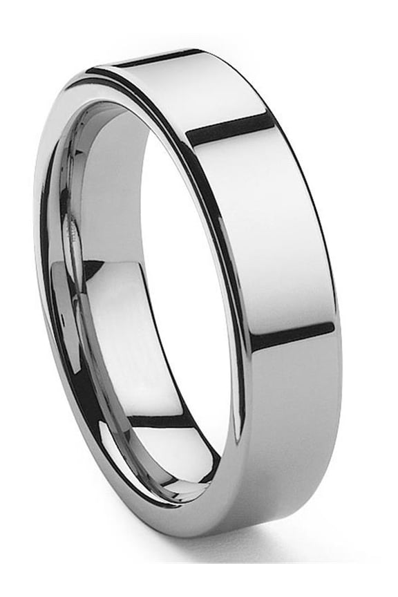 6MM Tungsten Carbide Pipe Cut High Polish Wedding Band Ring Sz 9.0