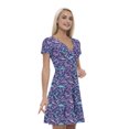 thumbnail image 1 of Women’s A Line Jurassic Summer Dress, Retro Triangle Arrangement, Cross Wrap V Neck, 6 Sizes, by Ambesonne, 1 of 2