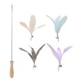 thumbnail image 1 of Wooden Handle Telescopic Pet Cat Funny Teaser Dangler Rod Stick with 4PCS Feather Replacement Head Interactive Training Toy, 1 of 9