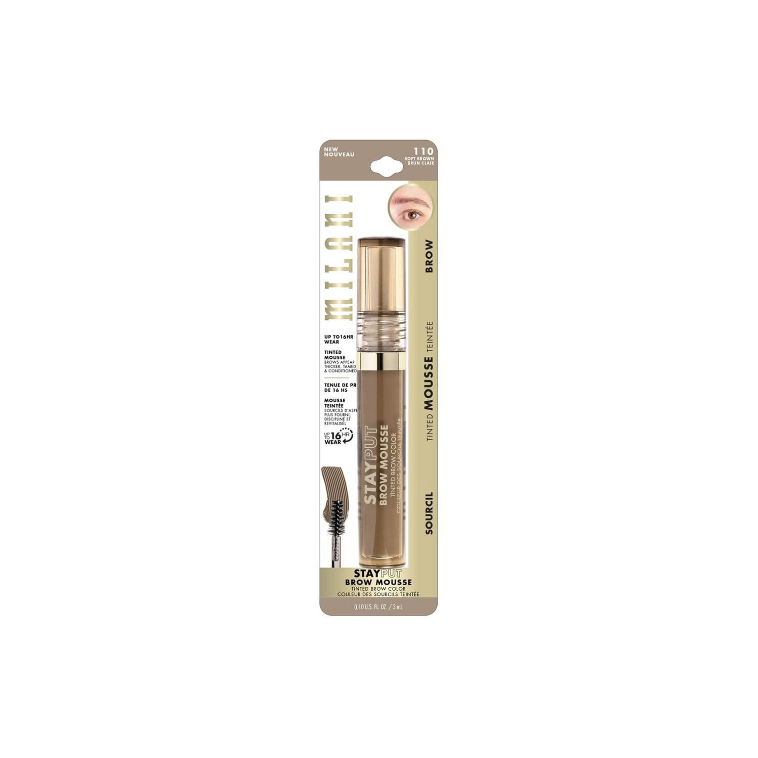 Milani , Stay Put Mousse à Sourcils Couleur de Sourcils Teintée