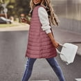 thumbnail image 6 of ZHOUCHANKIDS Women Long Vest Solid Color Sleeveless Hood Winter Puffer Vest Outwear Pink S, 6 of 6