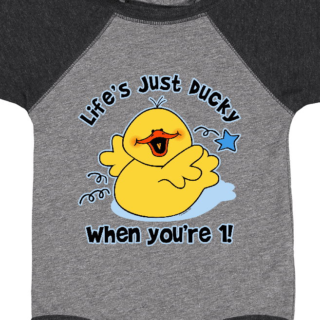 Inktastic Life's Ducky 1st Birthday Boys or Girls Baby Bodysuit