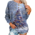 thumbnail image 5 of Fznquz Graphic Womens Workout Tops Christmas Oversized Tees Multicolor Plus Size Trendy Long Sleeve Womens Shirts Trendy, 5 of 7