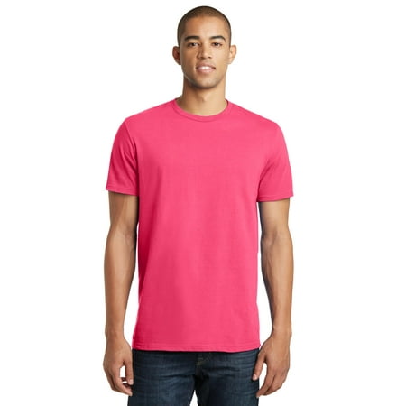 District Threads Young Mens Concert Tee. Neon Pink. 2XL.