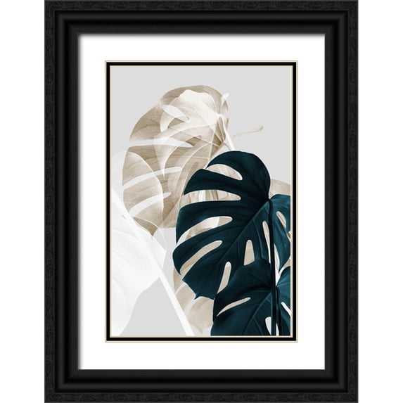 Artographie Studio 11x14 Black Ornate Wood Framed with Double Matting Museum Art Print Titled - Monstera Creative 05