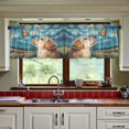 thumbnail image 3 of Wobogo Cute Golden Retriever Kitchen Curtains 2 Piece Set Symmetrical Design Light Filtering Small Window Drapes Suitable for Bathroom Laundry Room and RV 57x24in, 3 of 9