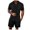 Black, variant on Short Sets for Men Short Sleeve Button Down Collared Shirt and Bermuda Shorts 2 Piece Matching Set Beach Outfit Set