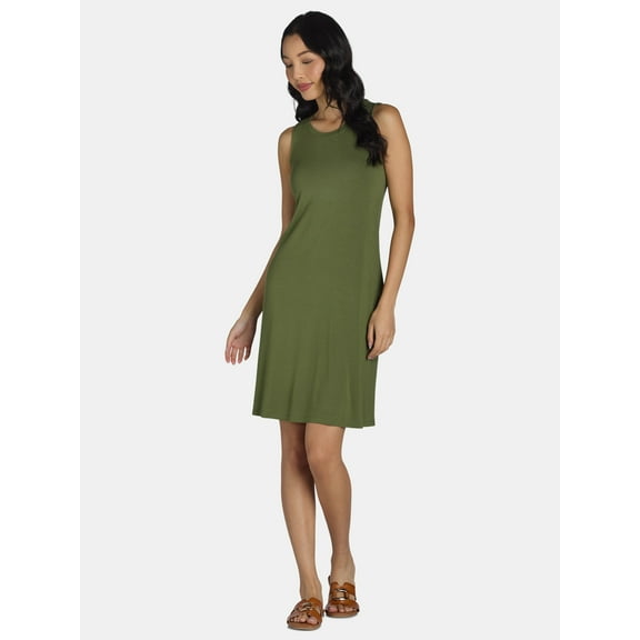 Time and Tru Women's Sleeveless Knit Swing Dress, Sizes XS-XXXL